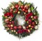 Large Lighted Outdoor Christmas Wreath with Red Gold Xmas Balls (Red/Gold) 4"D x 30"W x 30"H